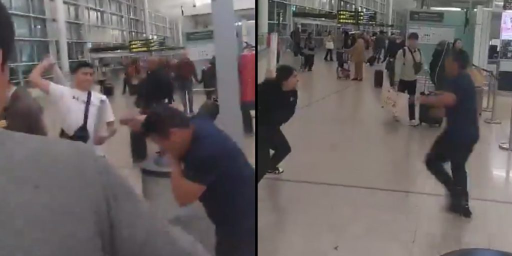 Video zeigt gewalttätige Auseinandersetzung im Gepäckverpackungsgeschäft am Flughafen Barcelona, die zu mehreren Festnahmen führt