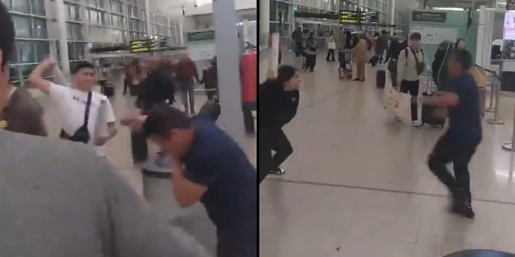 Video zeigt gewalttätige Auseinandersetzung im Gepäckverpackungsgeschäft am Flughafen Barcelona, die zu mehreren Festnahmen führt
