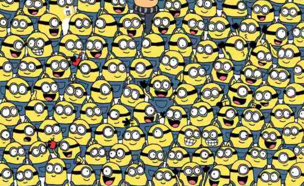 Nur Adleraugen können drei Bananen unter Minions in 11 Sekunden finden
