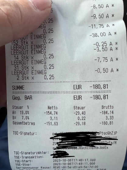180 Euro aus Pfandflaschen: Reddit-Nutzer bringt Supermarkt an seine Grenzen
