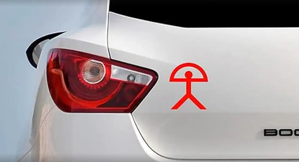 Was bedeutet dieses Symbol auf der Rückseite von Autos?