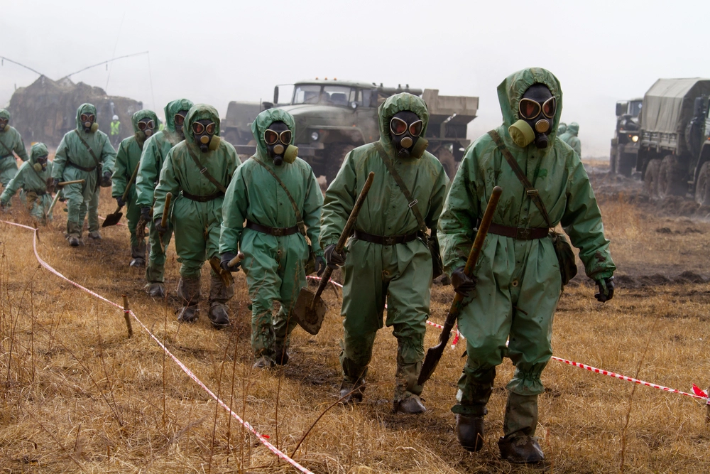 Russland beschuldigt die Ukraine des chemischen Kriegsführung.