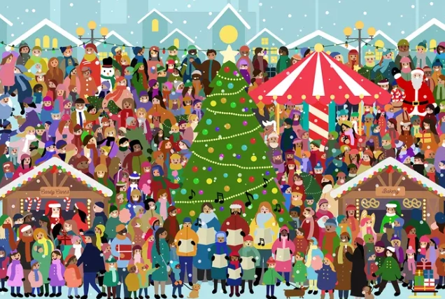 Weihnachts-Gehirnjogging: Können Sie den verärgerten Weihnachtssänger in weniger als 3 Minuten finden?