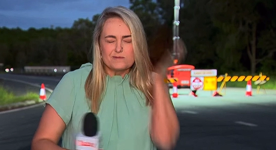 Video: Reporterin schlägt sich selbst bei Live-Übertragung, um Mücke zu vertreiben