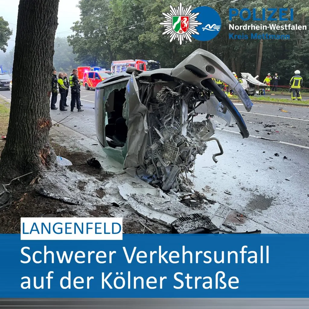 Dramatischer Unfall in Langenfeld: Verfolgungsjagd endet mit schwerer Kollision