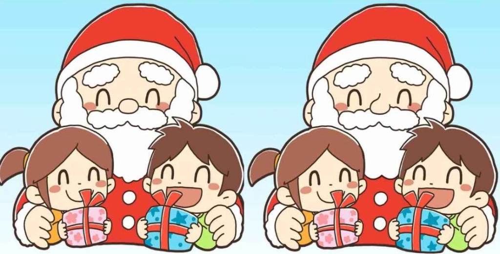 Können Sie 3 Unterschiede zwischen den Weihnachtsmann-Bildern in 14 Sekunden erkennen?